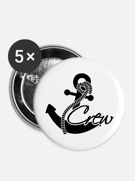Crew Anker Abzeichen Rang - Buttons klein 25 mm (5er Pack) - Weiß