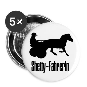 Shetty-Fahrerin Minitraber Shettytraber - Buttons klein 25 mm (5er Pack) - Weiß - Vorne
