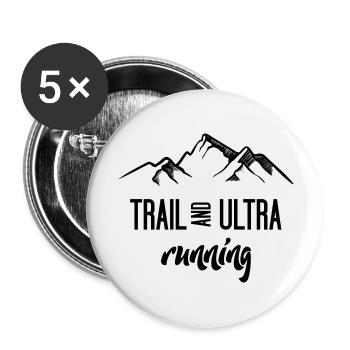 Trail Running et Ultra Running - Lot de 5 petits badges (25 mm) - blanc - Devant