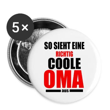 Oma Beste Oma Großmutter Großeltern Familie - Buttons klein 25 mm (5er Pack) - Weiß - Vorne