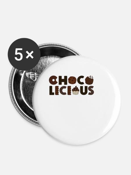 Schokoladen Design - CHOCO LICIOUS - Buttons klein 25 mm (5er Pack) - Weiß