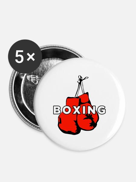 Boxhandschuhe - Buttons klein 25 mm (5er Pack) - Weiß