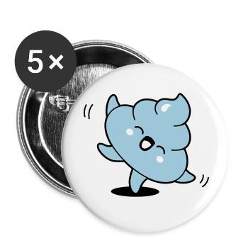 Kack kawaii - Buttons klein 25 mm (5er Pack) - Weiß - Vorne