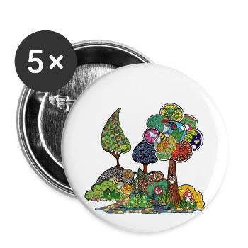 Der Garten von Elise - Buttons klein 25 mm (5er Pack) - Weiß - Vorne