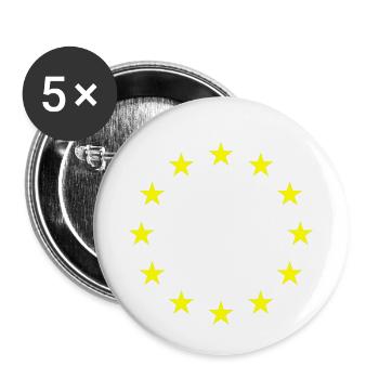 Drapeau de l’UE - Lot de 5 petits badges (25 mm) - blanc - Devant