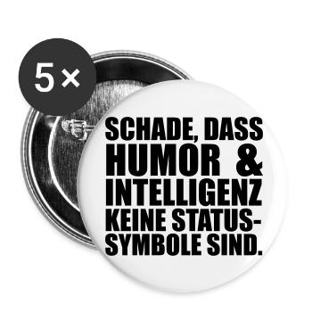 Intelligenz Statussysmbol - Buttons klein 25 mm (5er Pack) - Weiß - Vorne