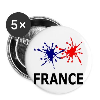 Blue White Red France - Buttons small 1''/25 mm (5-pack) - white - Front