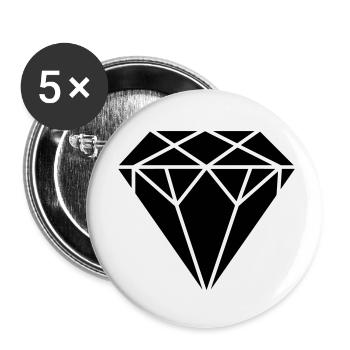 Diamant - Buttons klein 25 mm (5er Pack) - Weiß - Vorne