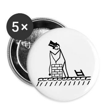 Schornsteinfeger - Buttons klein 25 mm (5er Pack) - Weiß - Vorne