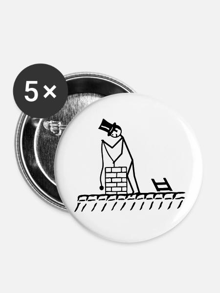 Schornsteinfeger - Buttons klein 25 mm (5er Pack) - Weiß