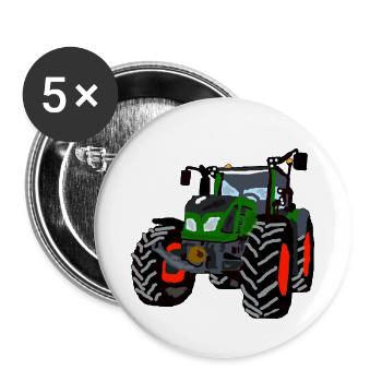 tracteur - Lot de 5 petits badges (25 mm) - blanc - Devant