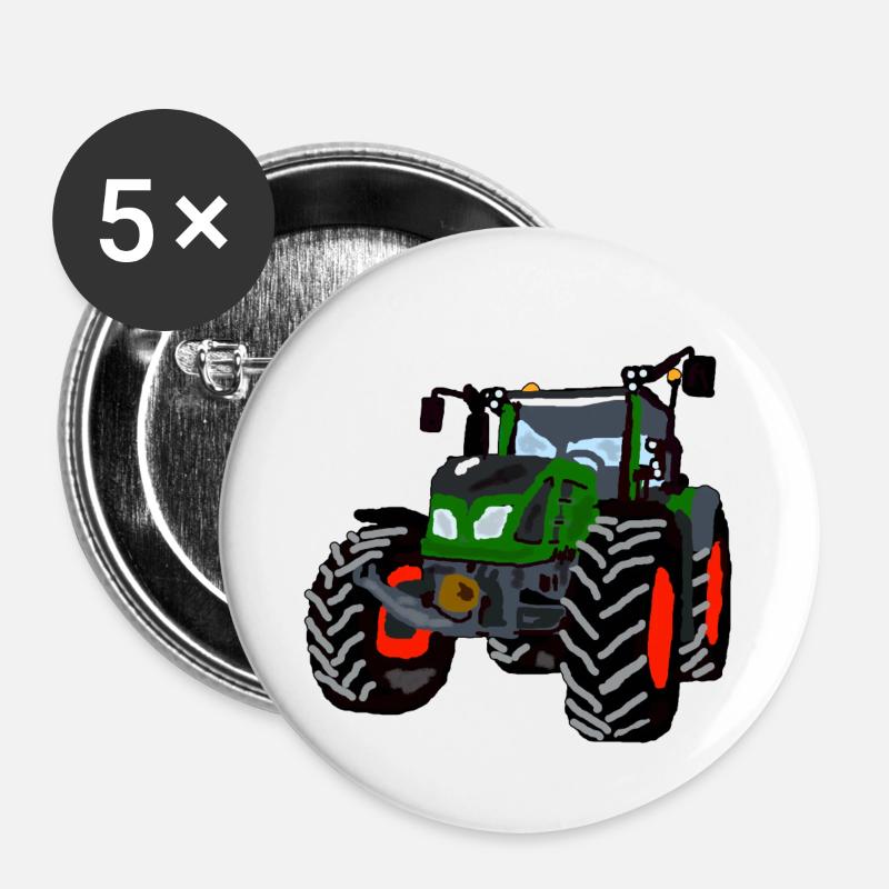 tractor - Buttons small 1''/25 mm (5-pack) - white