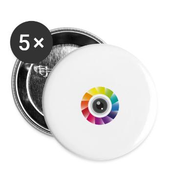 Instagram und snapchat Linse - Buttons klein 25 mm (5er Pack) - Weiß - Vorne