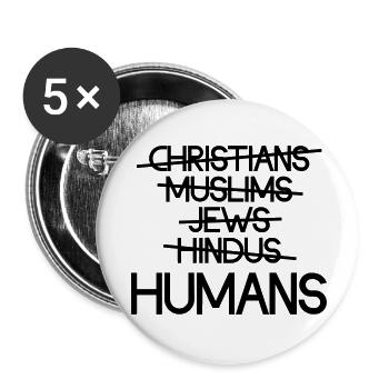humans - Buttons small 1''/25 mm (5-pack) - white - Front