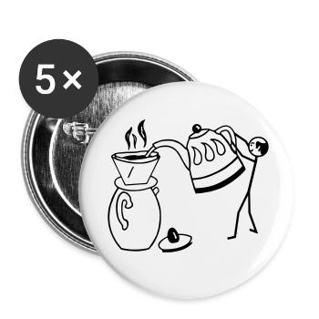 Barista - Buttons klein 25 mm (5er Pack) - Weiß - Vorne