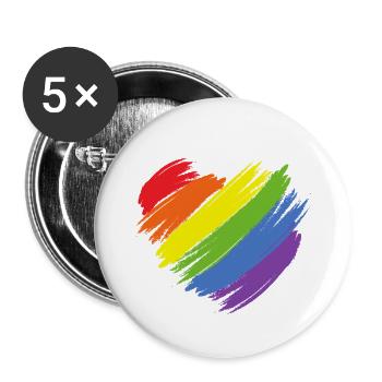 LGBT | PRIDE 2019 - Lot de 5 petits badges (25 mm) - blanc - Devant