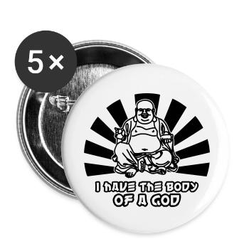 I have the body of a God - of whom are obese - - Buttons small 1''/25 mm (5-pack) - white - Front