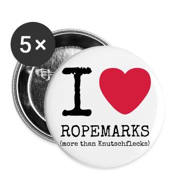 I love Ropemarks - more than Knutschflecks - Buttons klein 25 mm (5er Pack) - Weiß - Vorne