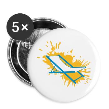éclaboussures chaise de plage couleur gouttes taches liegestu - Lot de 5 petits badges (25 mm) - blanc - Devant