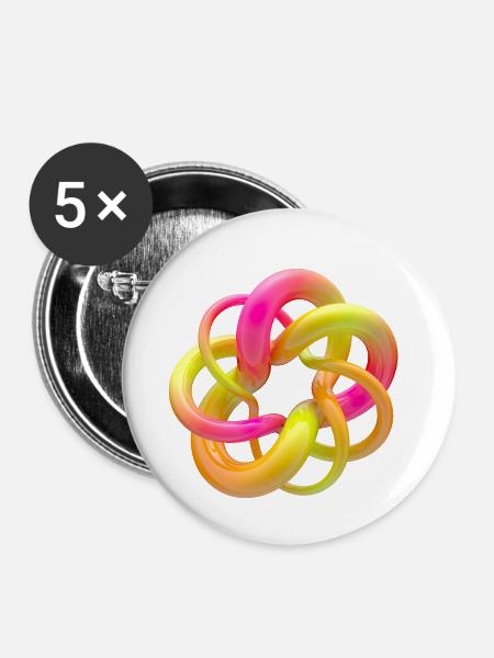 Bonbon-Knoten - Buttons klein 25 mm (5er Pack) - Weiß