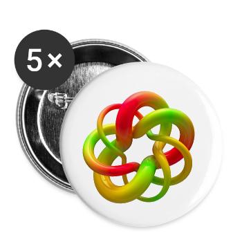 Bonbon-Knoten 2 - Buttons klein 25 mm (5er Pack) - Weiß - Vorne