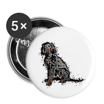 Gordon Setter - Lot de 5 petits badges (25 mm) - blanc - Devant