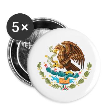 mexico_coat_of_arms - Buttons small 1''/25 mm (5-pack) - white - Front