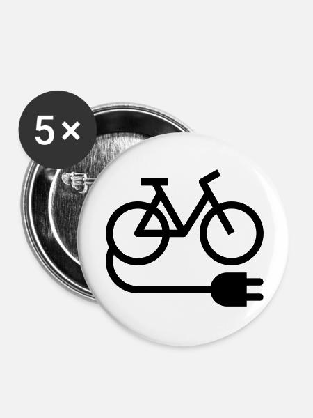 E-bike - Buttons klein 25 mm (5er Pack) - Weiß
