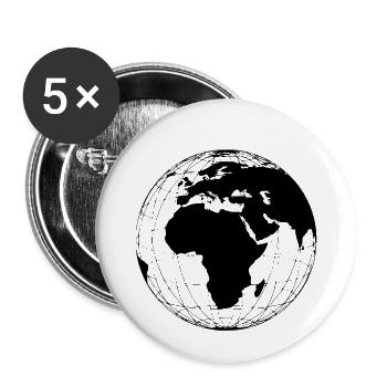 Weltkugel - Erdkugel Welt Erde weltkugel erdkugel - Buttons klein 25 mm (5er Pack) - Weiß - Vorne