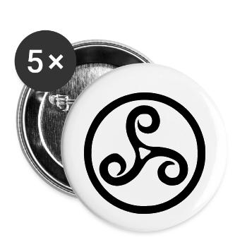 tribal - Lot de 5 petits badges (25 mm) - blanc - Devant