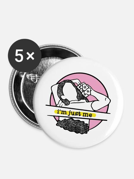 Im just me - Buttons klein 25 mm (5er Pack) - Weiß