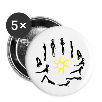 Yoga - Sun greeting - Buttons small 1''/25 mm (5-pack) - white - Front