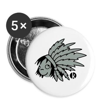 Indian Chief - Indian - Buttons small 1''/25 mm (5-pack) - white - Front