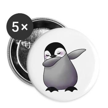 Cute dabbing penguin animal - Buttons small 1''/25 mm (5-pack) - white - Front