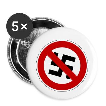 Gegen Nazis! - Buttons klein 25 mm (5er Pack) - Weiß - Vorne