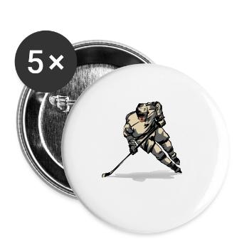 Hockey - Lot de 5 petits badges (25 mm) - blanc - Devant