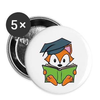 Smart Fox - Buttons small 1''/25 mm (5-pack) - white - Front
