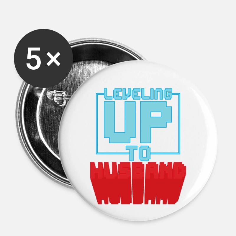 Enterrement de vie de garçon - Lot de 5 petits badges (25 mm) - blanc