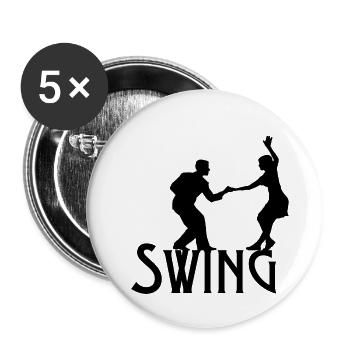 Couple dancing swing - Buttons small 1''/25 mm (5-pack) - white - Front