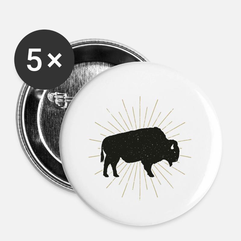 bison - Buttons small 1''/25 mm (5-pack) - white