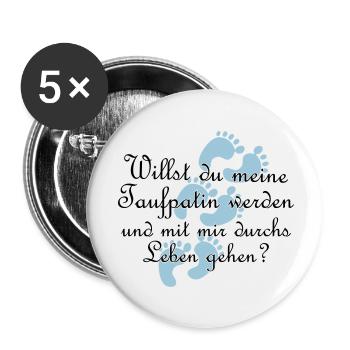 Taufpatin Patin Goli Geschenk Farbe frei wählbar - Buttons klein 25 mm (5er Pack) - Weiß - Vorne