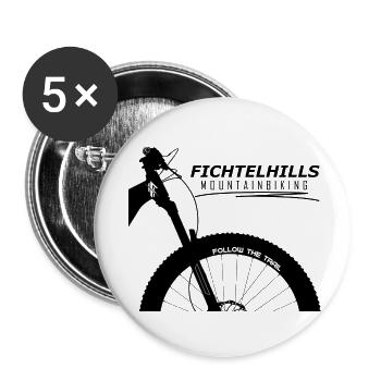 mountainbike im Fichtelgebirge Fichtelhills - Buttons klein 25 mm (5er Pack) - Weiß - Vorne
