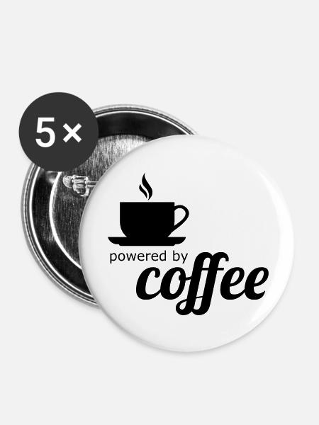 Kaffee - Buttons klein 25 mm (5er Pack) - Weiß
