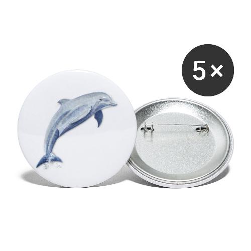 Delfin Glückssprung - Sonja Ariel von Staden - Buttons klein 25 mm (5er Pack)