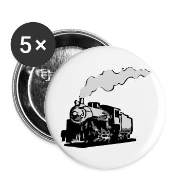 dampflok chemin de fer locomotive roman - Lot de 5 petits badges (25 mm) - blanc - Devant
