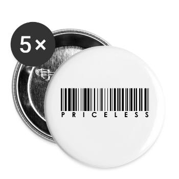 Priceless - Buttons small 1''/25 mm (5-pack) - white - Front