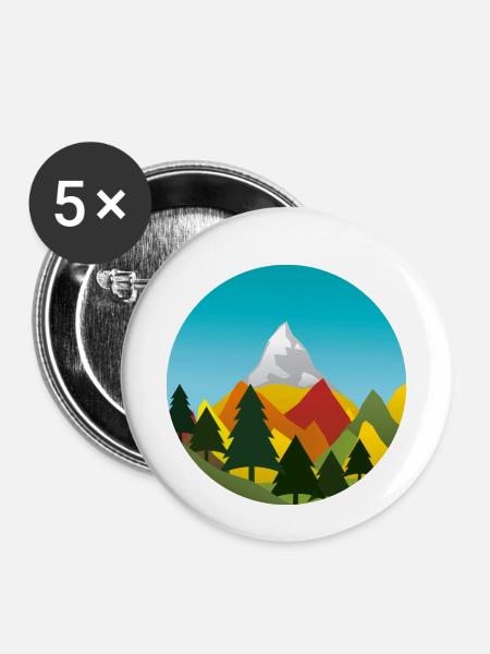 Herbst - Buttons klein 25 mm (5er Pack) - Weiß