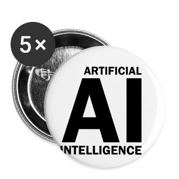 Artificial Intelligence - Buttons klein 25 mm (5er Pack) - Weiß - Vorne