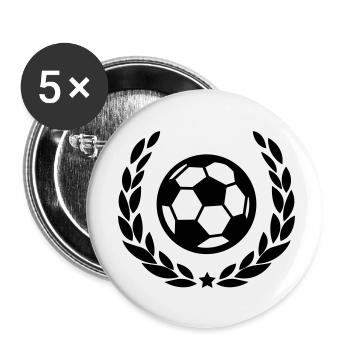 Fußball im Lorbeerkranz / Euro- Welt- Meister Logo - Lot de 5 petits badges (25 mm) - blanc - Devant