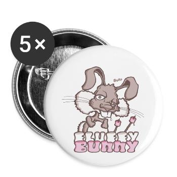Flauschiges Häschen - Buttons klein 25 mm (5er Pack) - Weiß - Vorne